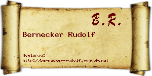 Bernecker Rudolf névjegykártya